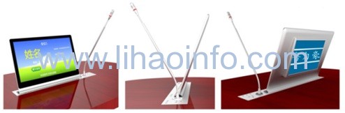 超薄款電動(dòng)升降型無紙化會(huì)議終端(集成麥克風(fēng)升降器-單/雙屏)